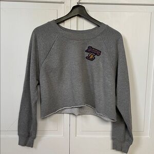 NBA Gray Lakers Crew Neck Cropped Sweater